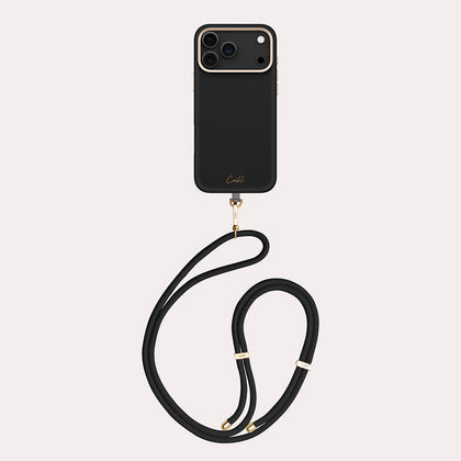 iPhone 17 Pro Max ile Uyumlu Coehl MagSafe Destekli Askı İpli Mirelle Telefon Kılıfı - Siyah