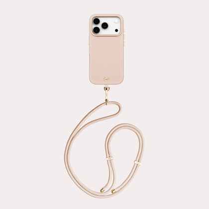 iPhone 17 Pro ile Uyumlu Coehl MagSafe Destekli Askı İpli Mirelle Telefon Kılıfı - Pembe
