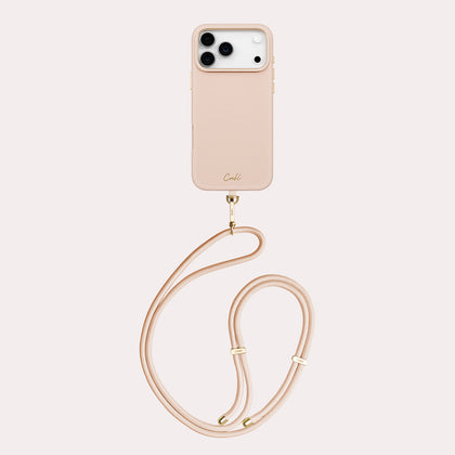 iPhone 17 Pro Max ile Uyumlu Coehl MagSafe Destekli Askı İpli Mirelle Telefon Kılıfı - Pembe