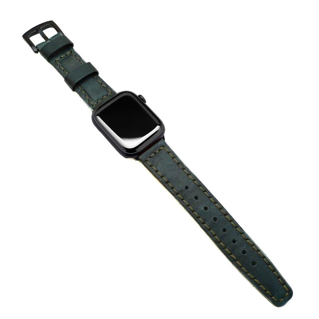 Apple Watch Çift Kat Deri Kordon
