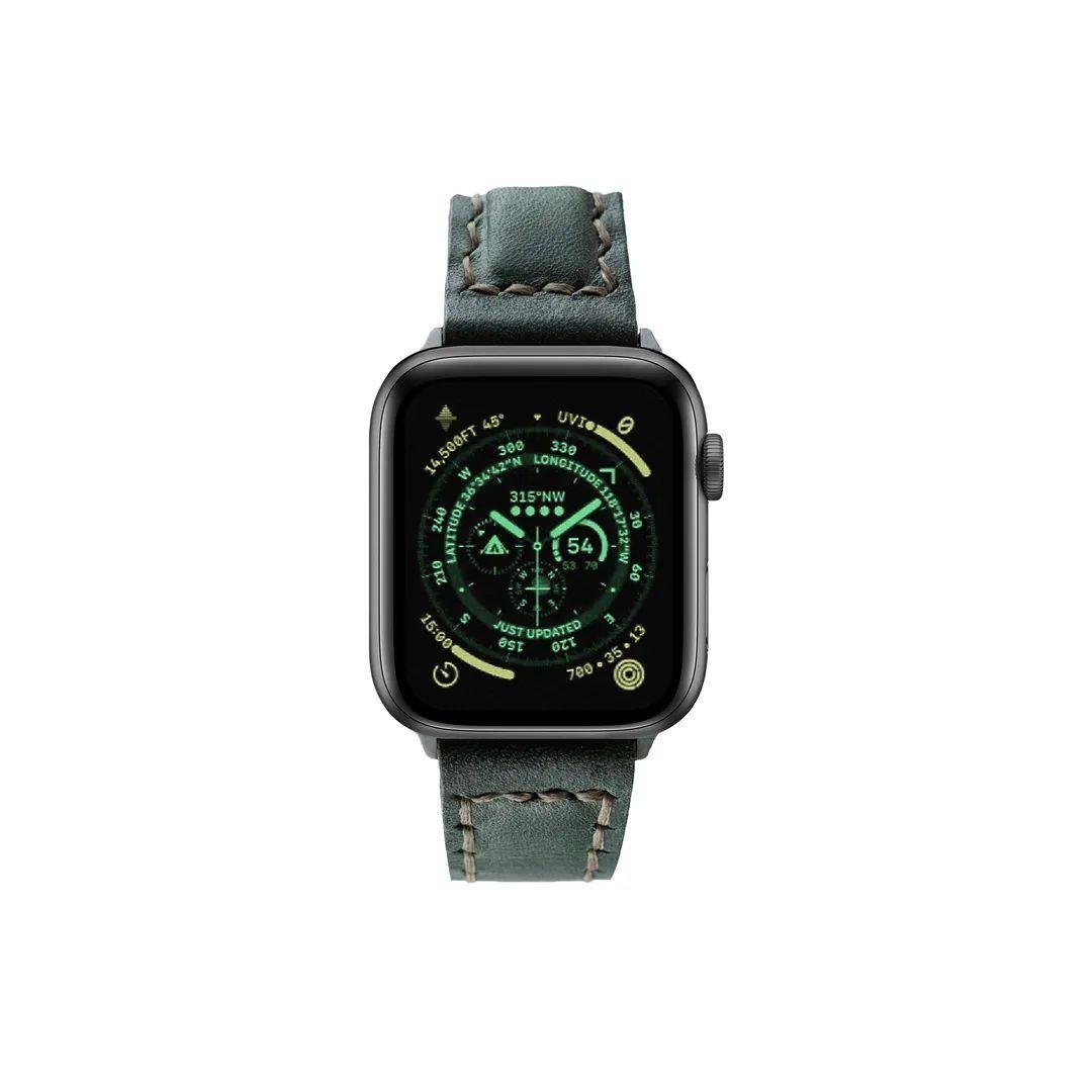 Apple Watch Çift Kat Deri Kordon