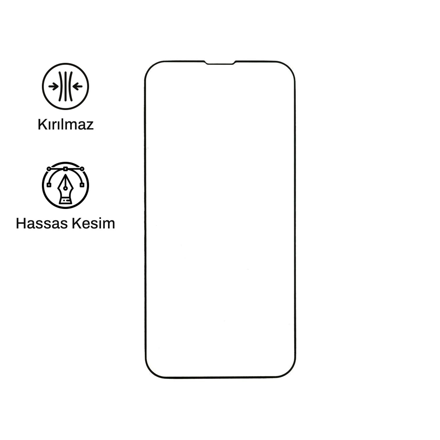9H Temperli iPhone 15 Pro Max ile Uyumlu Ekran Koruyucu Cam | bastcase