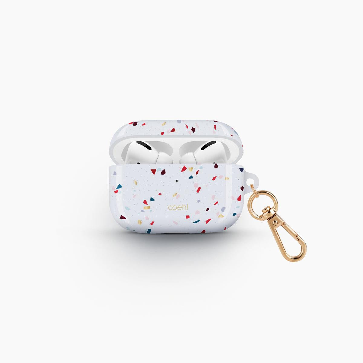 AirPods Pro Terrazzo Kulaklık Kılıfı - Beyaz | bastcase - Ön Yüzey Görünümü
