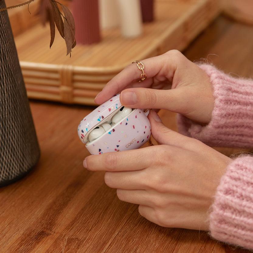 AirPods Pro Terrazzo Kulaklık Kılıfı - Beyaz | bastcase - Arka Yüzey Detayı