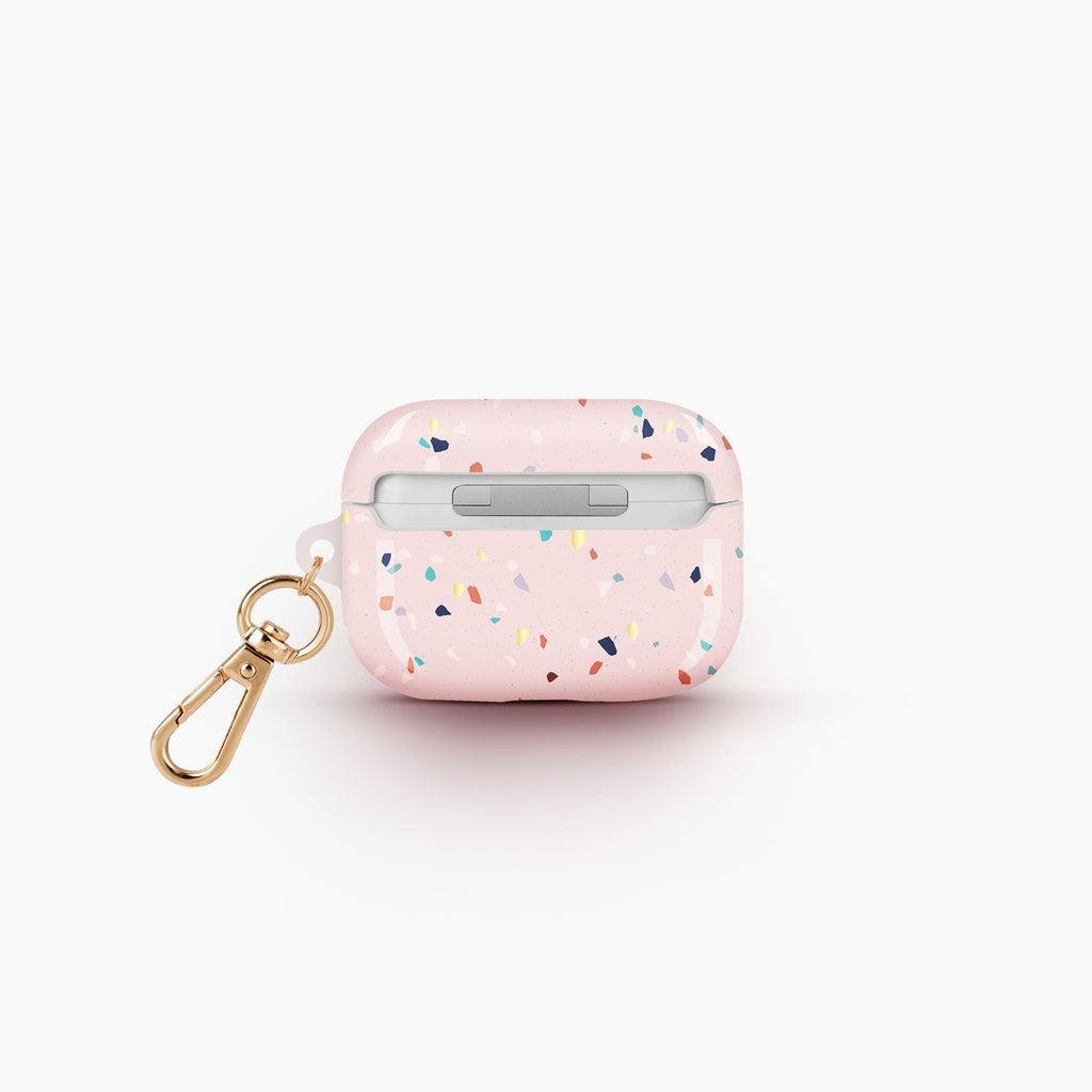 AirPods Pro Terrazzo Kulaklık Kılıfı - Pembe | bastcase - Ön Yüzey Görünümü
