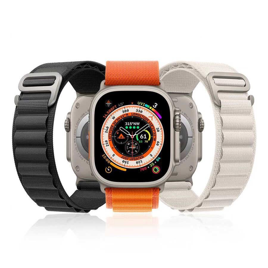 Apple Watch Alpine Loop Örgü Kordon - Beyaz | bastcase - Yüzey Dokusu