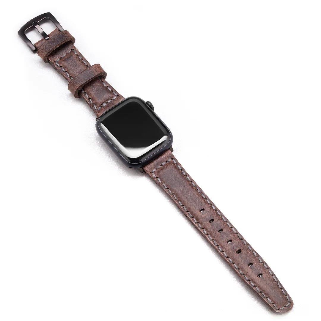 Apple Watch Çift Kat Deri Kordon | bastcase - Bilek Duruş Açısı