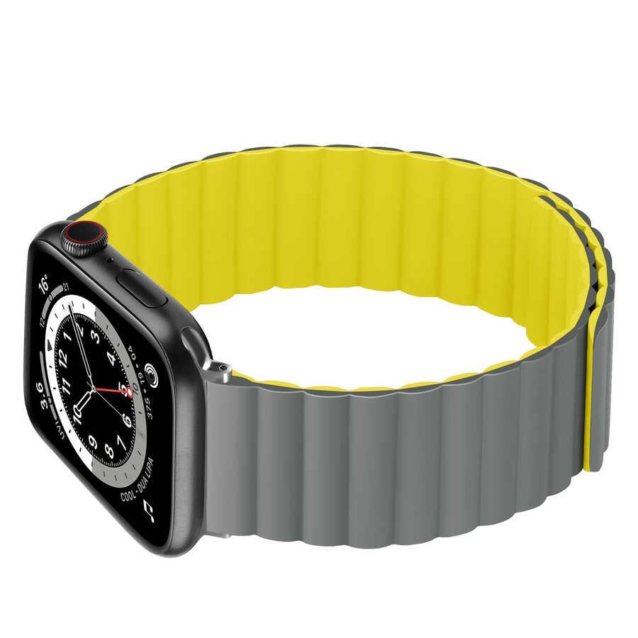 Apple Watch Louis Loop Silikon Kordon - Siyah-Turuncu | bastcase - Bilek Duruş Açısı