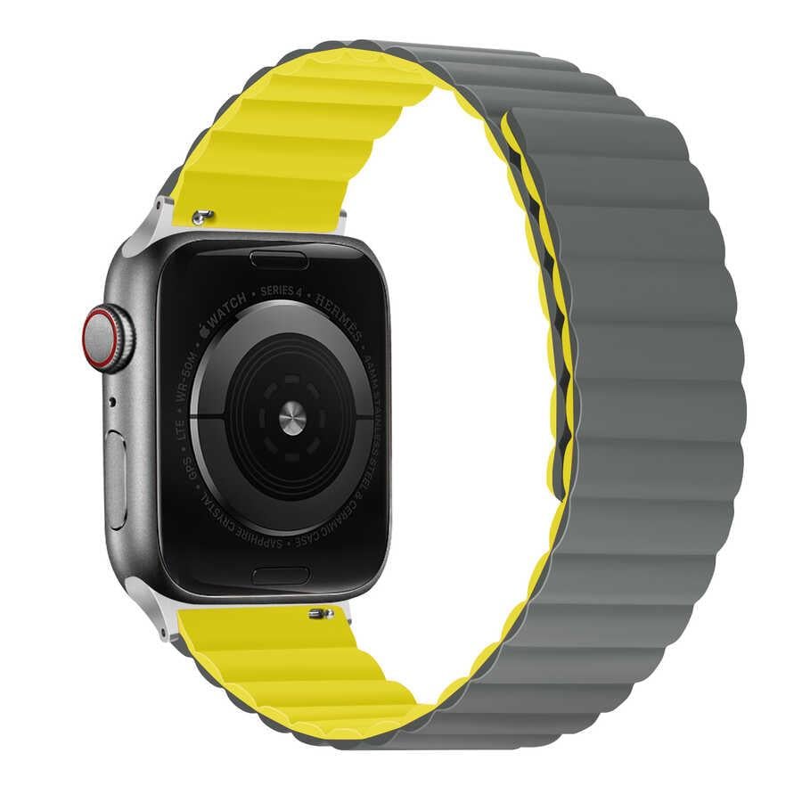Apple Watch Louis Loop Silikon Kordon - Siyah-Turuncu | bastcase - Kordon Kilit Sistemi
