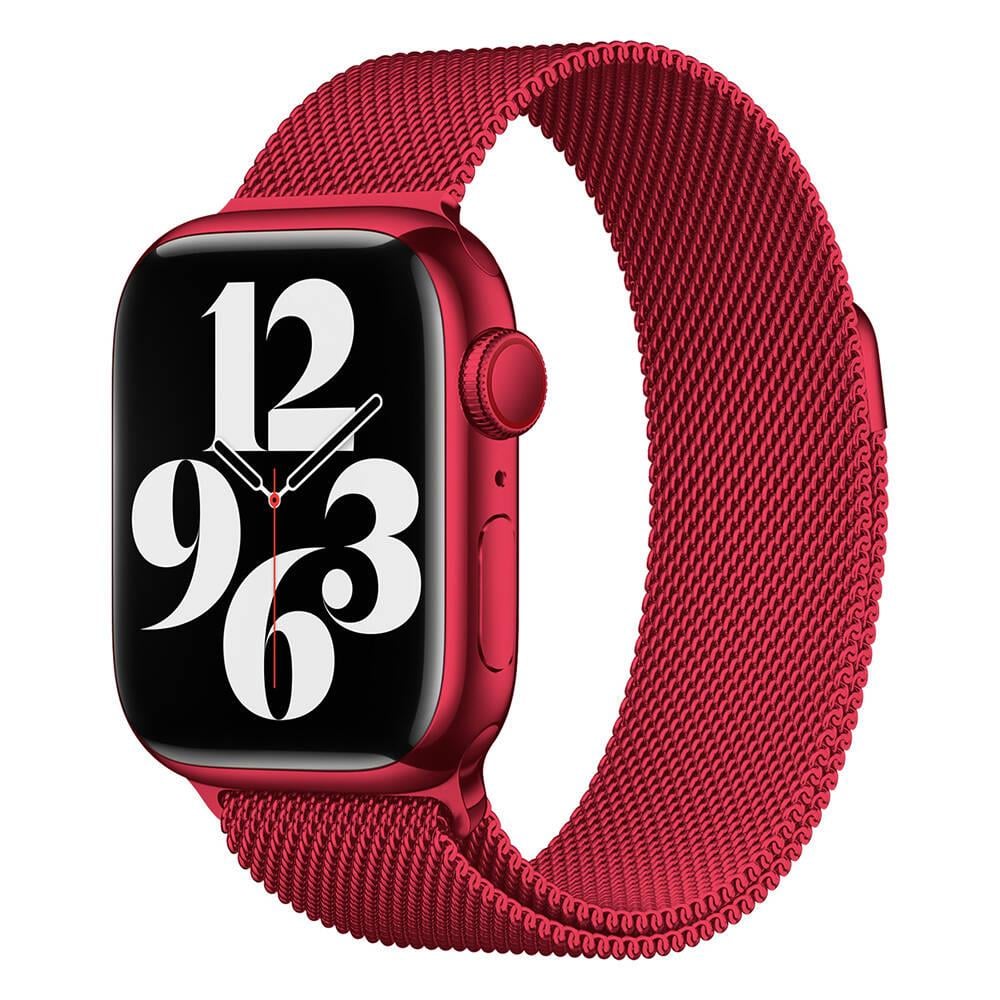 Apple Watch Milano Loop Metal Kordon - Kırmızı | bastcase - Bilek Duruş Açısı
