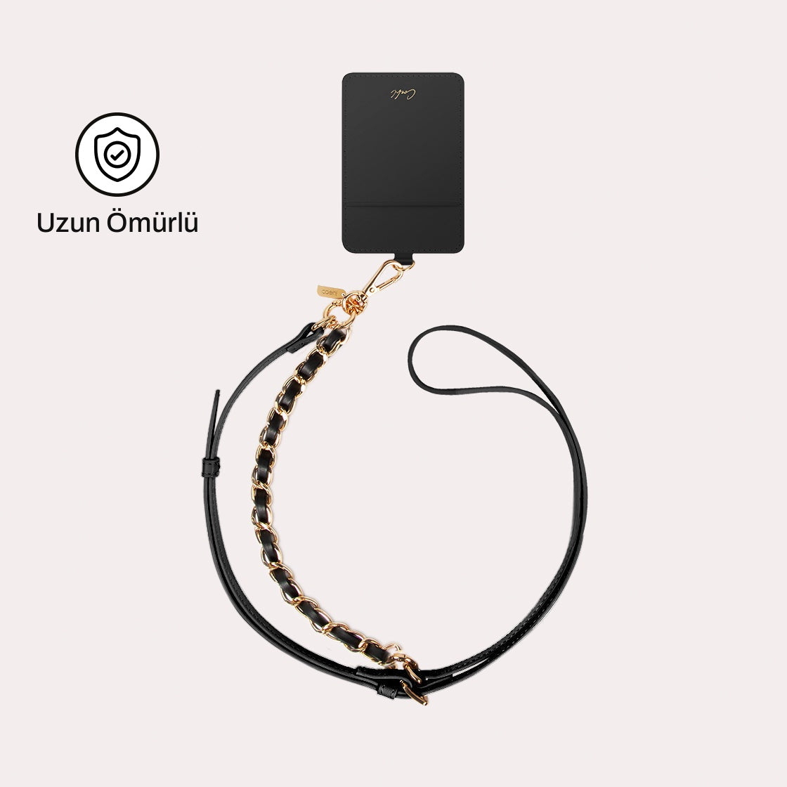 Coehl Caryne 3in1 Metal Tasarımlı Kartlıklı Telefon Askı Aparatı - Siyah | bastcase