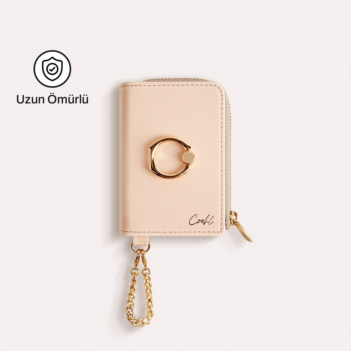 Coehl Mirelle Fermuar Bölmeli Ring Standlı Magnetik Kartlık - Pembe | bastcase