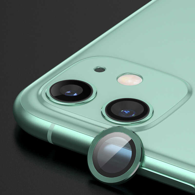 iPhone 11 / 12 / 12 Mini Lens Koruyucu - Koyu Yeşil | bastcase