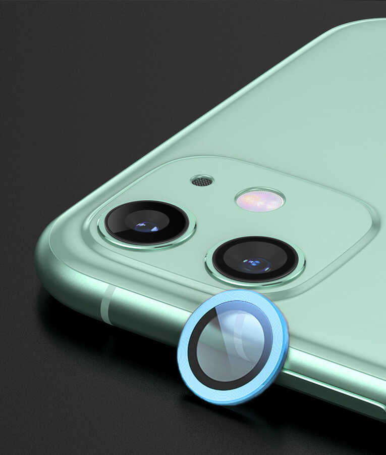iPhone 11 / 12 / 12 Mini Lens Koruyucu - Mavi | bastcase