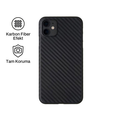iPhone 11 ile Uyumlu Carbon Telefon Kılıfı