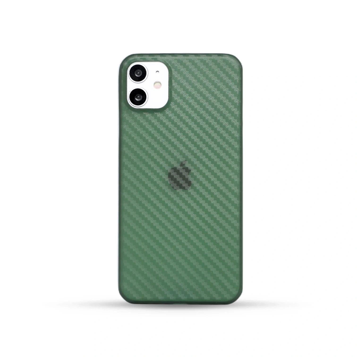 iPhone 11 Carbon Telefon Kılıfı - Yeşil | bastcase - Ön Yüzey Görünümü