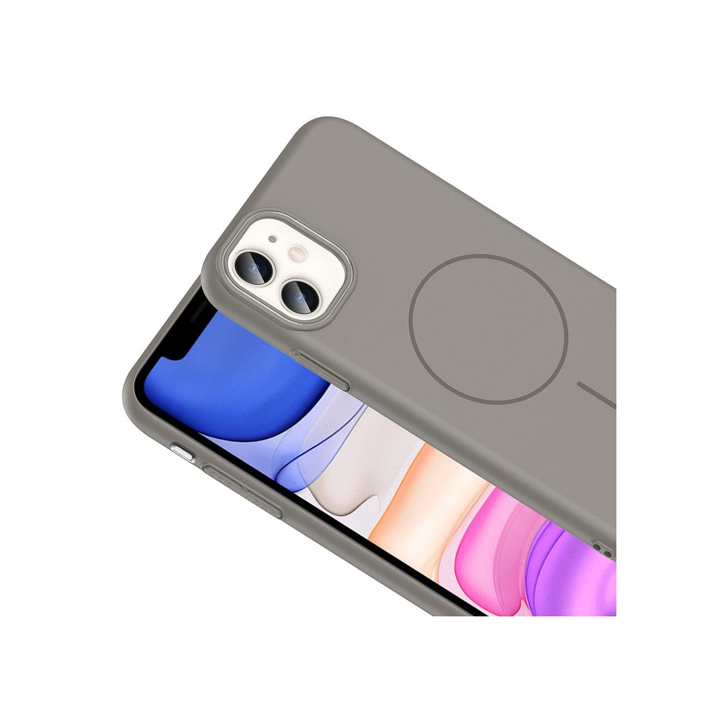 iPhone 11 Raye Sert Telefon Kılıfı - Gri | bastcase - Açılı Görünüm