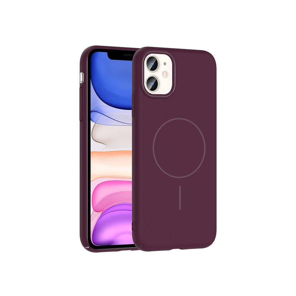 iPhone 11 Raye Sert Telefon Kılıfı - Mürdüm | bastcase - Ön ve Arka Görünüm