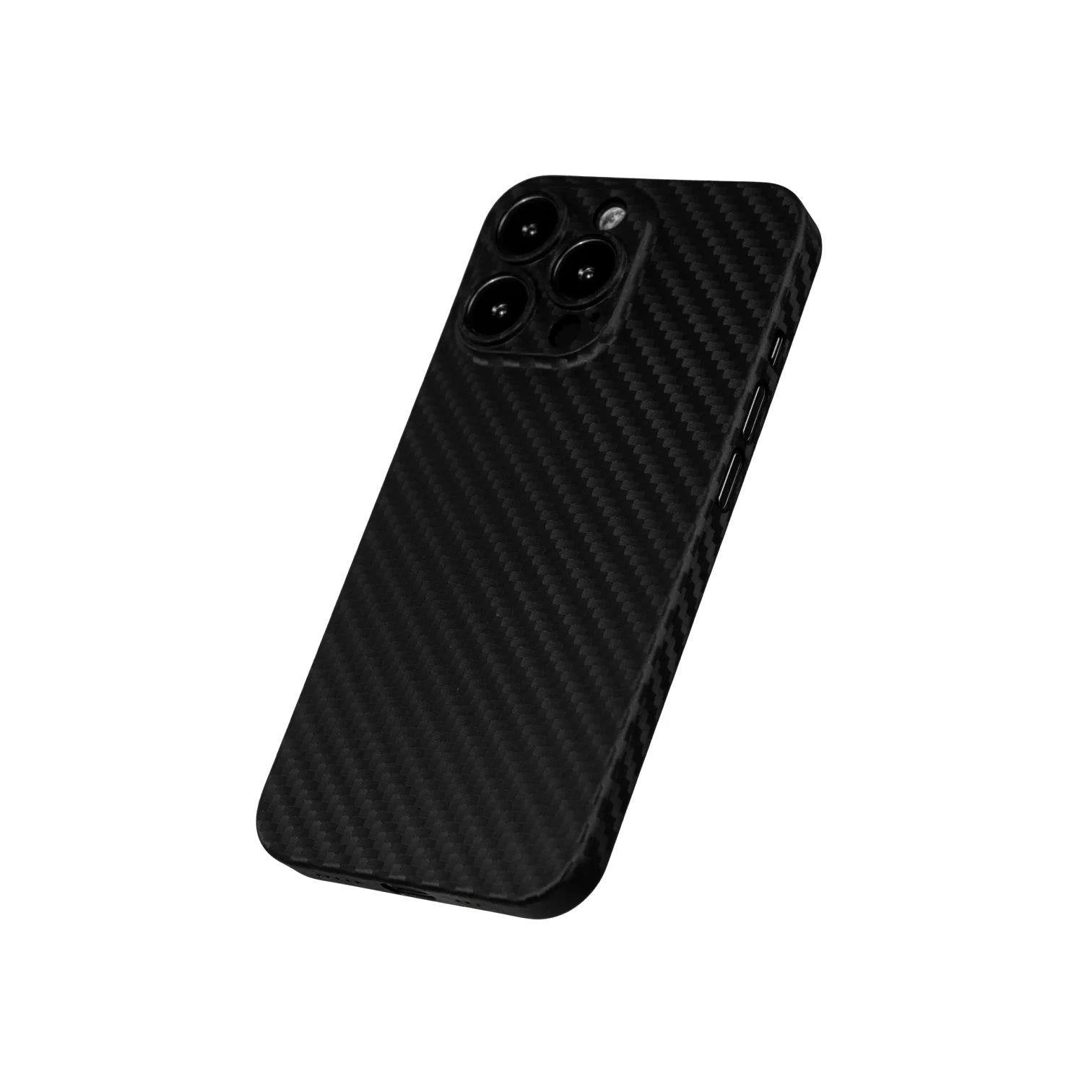 iPhone 13 Pro Max Carbon Telefon Kılıfı - Siyah | bastcase - Kamera Koruma Alanı