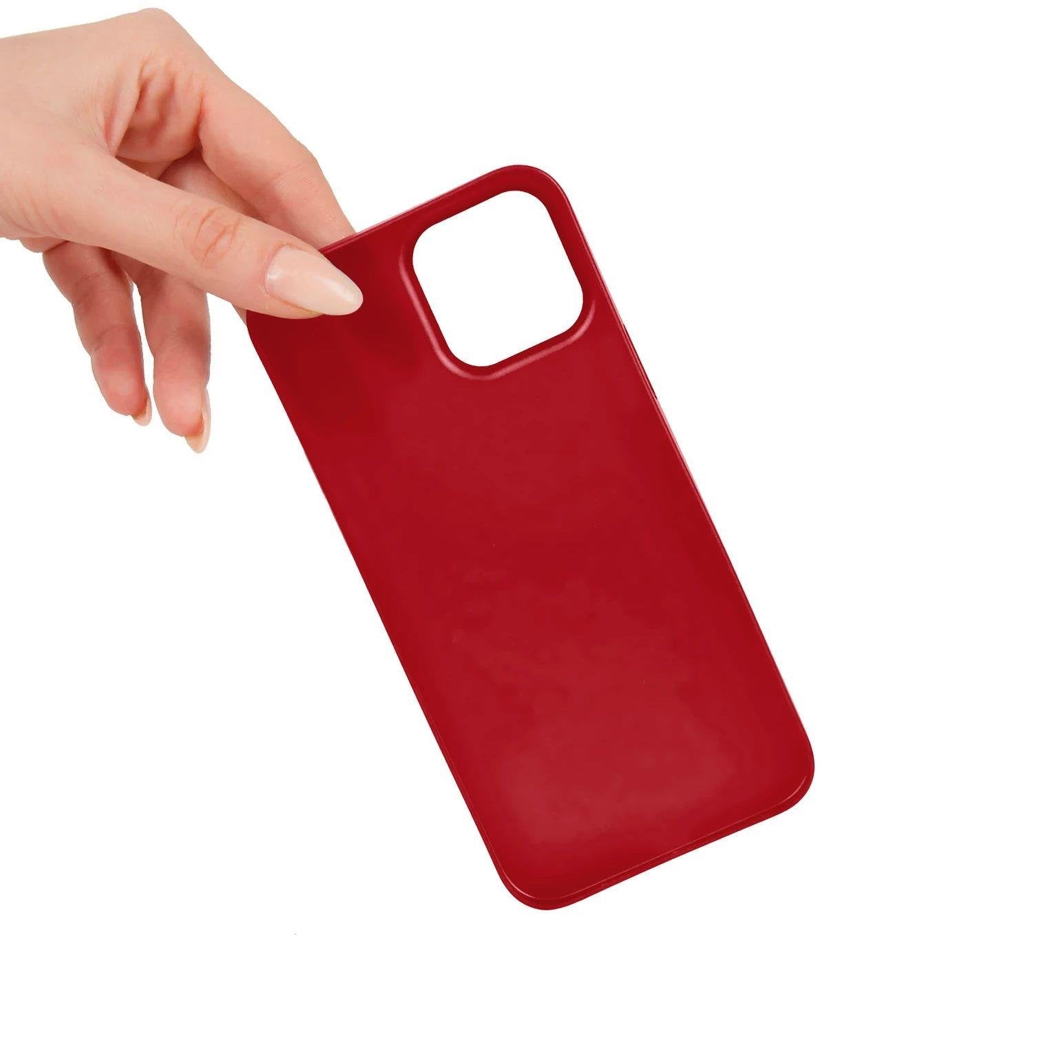 iPhone 13 Pro Max Ultra ─░nce Telefon K─▒l─▒f─▒ - K─▒rm─▒z─▒ | bastcase - Detaylı Ürün Çekimi