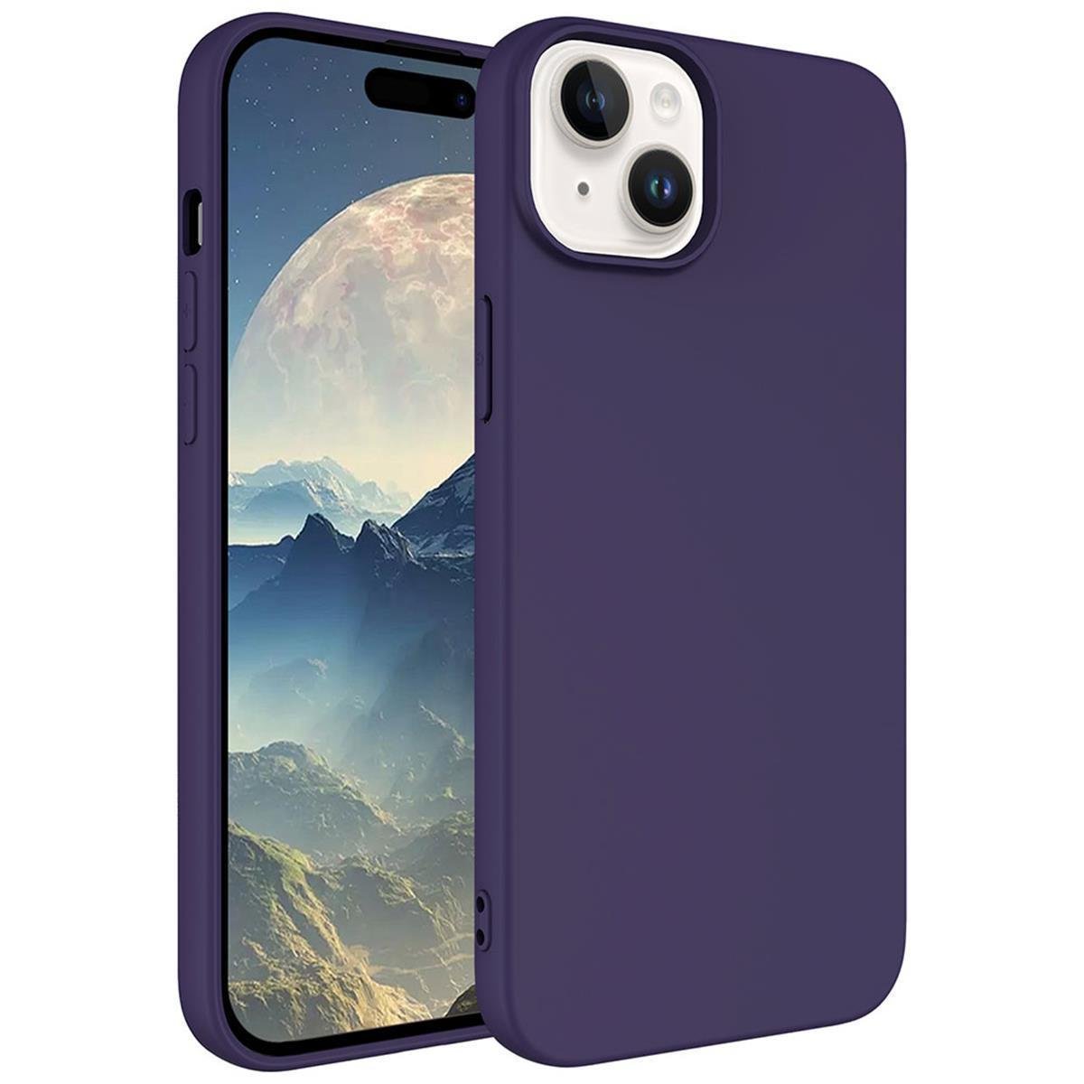 iPhone 13 Silikon Lansman Telefon Kılıfı - Derin Mor | bastcase - Ön Yüzey Görünümü