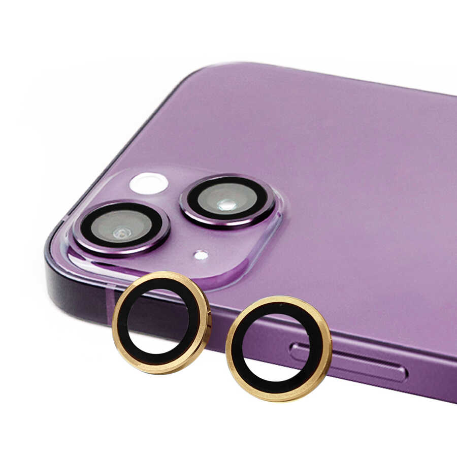 iPhone 14 / 14 Plus Lens Koruyucu - Gold | bastcase