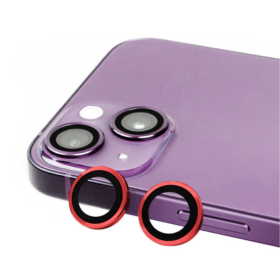 iPhone 14 / 14 Plus Lens Koruyucu - Kırmızı | bastcase