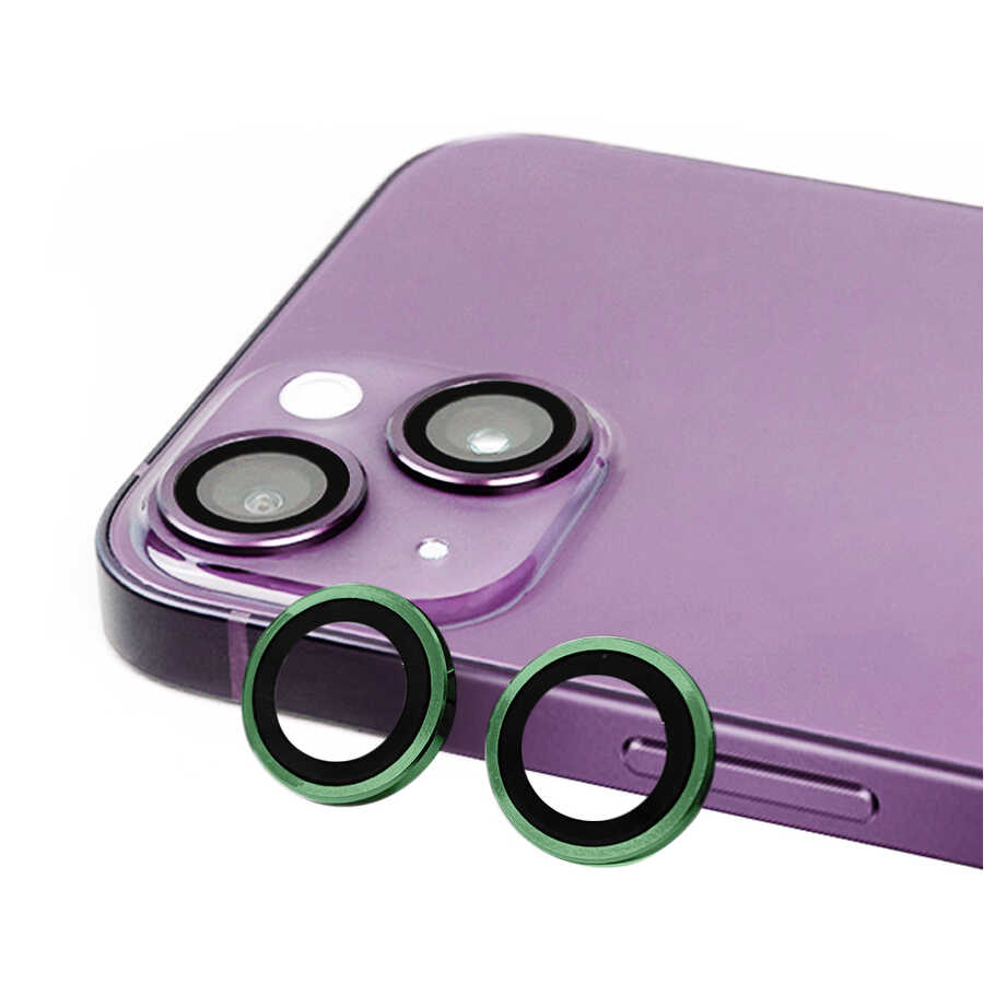 iPhone 14 / 14 Plus Lens Koruyucu - Koyu Yeşil | bastcase