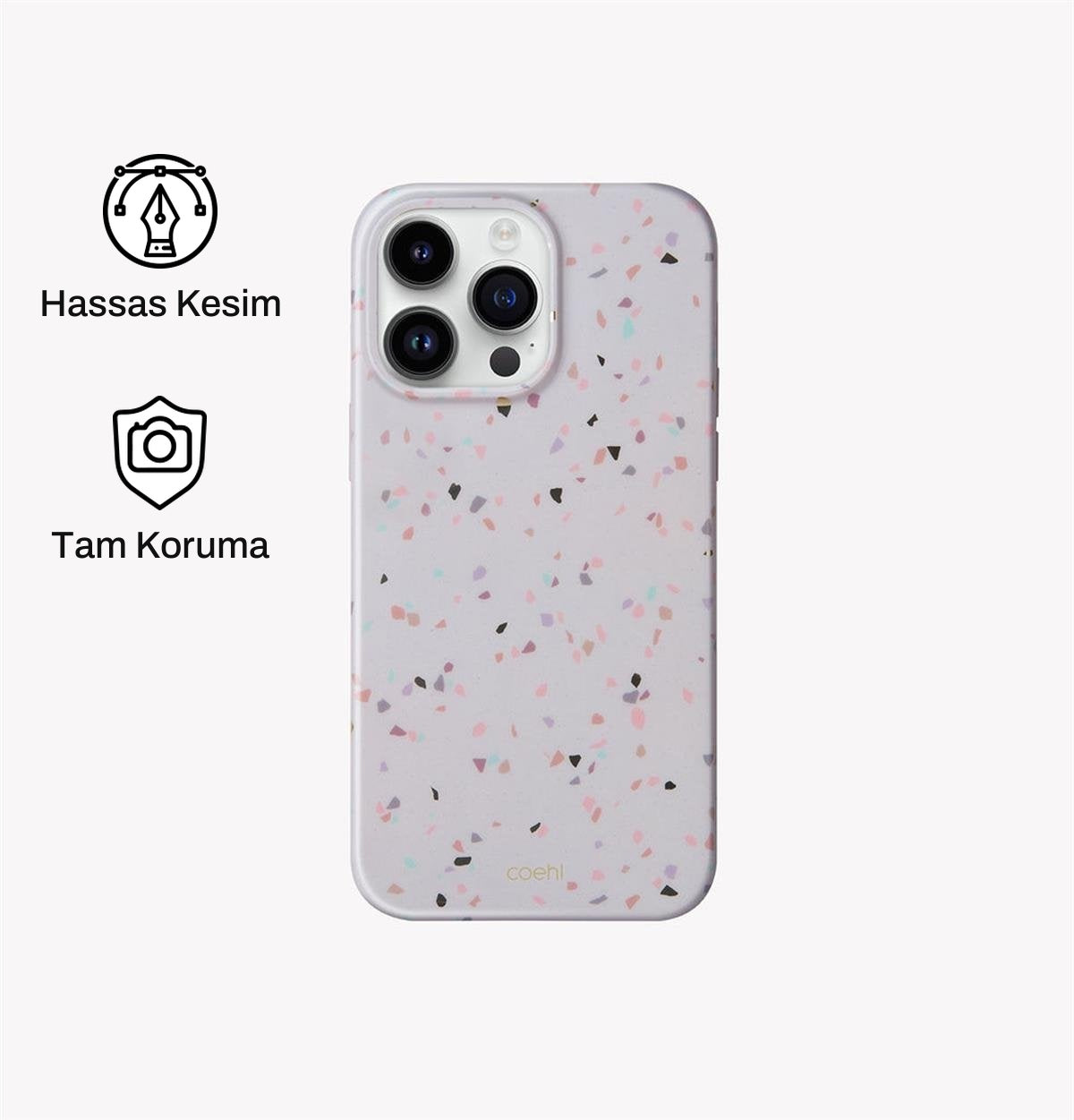 iPhone 14 Pro ile Uyumlu Coehl Terrazzo Telefon Kılıfı | bastcase
