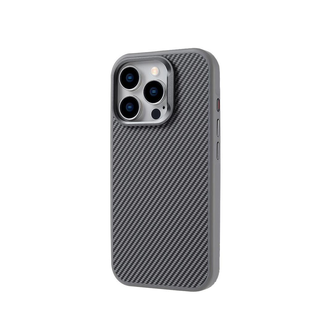 iPhone 14 Pro Max Carbon Telefon Kılıfı - Heavy Carbon Gümüş | bastcase - Ön Yüzey Görünümü