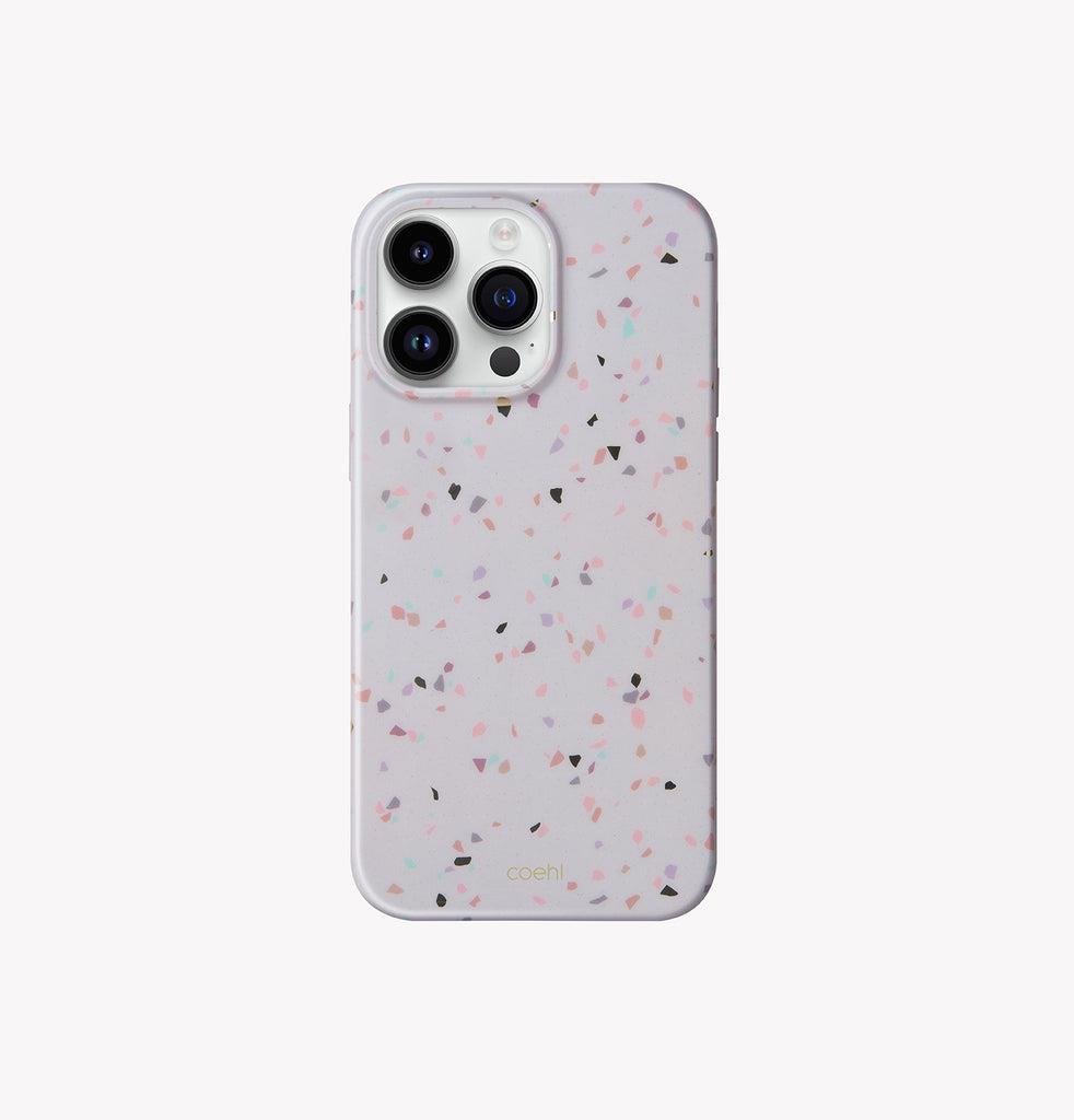 iPhone 14 Pro Max Coehl Terrazzo Telefon Kılıfı - Terra Gri | bastcase - Ön Yüzey Görünümü