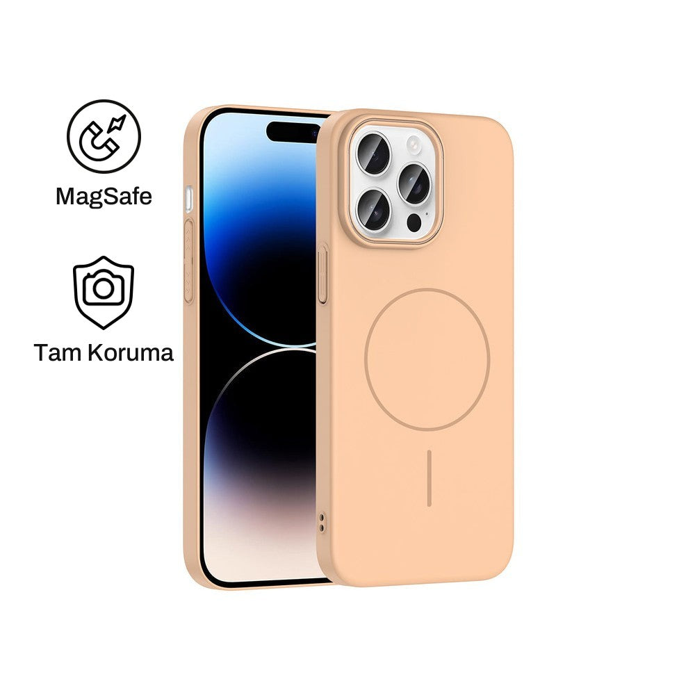 iPhone 14 Pro Max Raye Sert Telefon Kılıfı - Desert Titanyum | bastcase - Ön ve Arka Görünüm