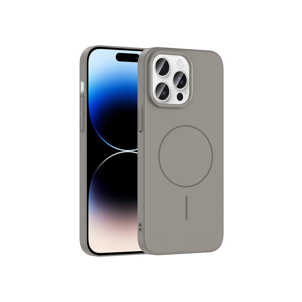 iPhone 14 Pro Max Raye Sert Telefon Kılıfı - Gri | bastcase - Ön ve Arka Görünüm