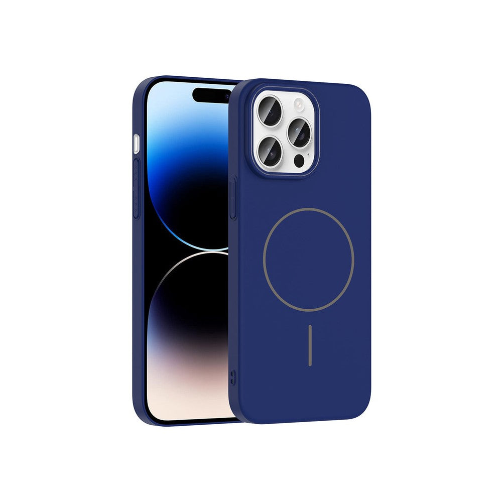 iPhone 14 Pro Max Raye Sert Telefon Kılıfı - Lacivert | bastcase - Ön ve Arka Görünüm