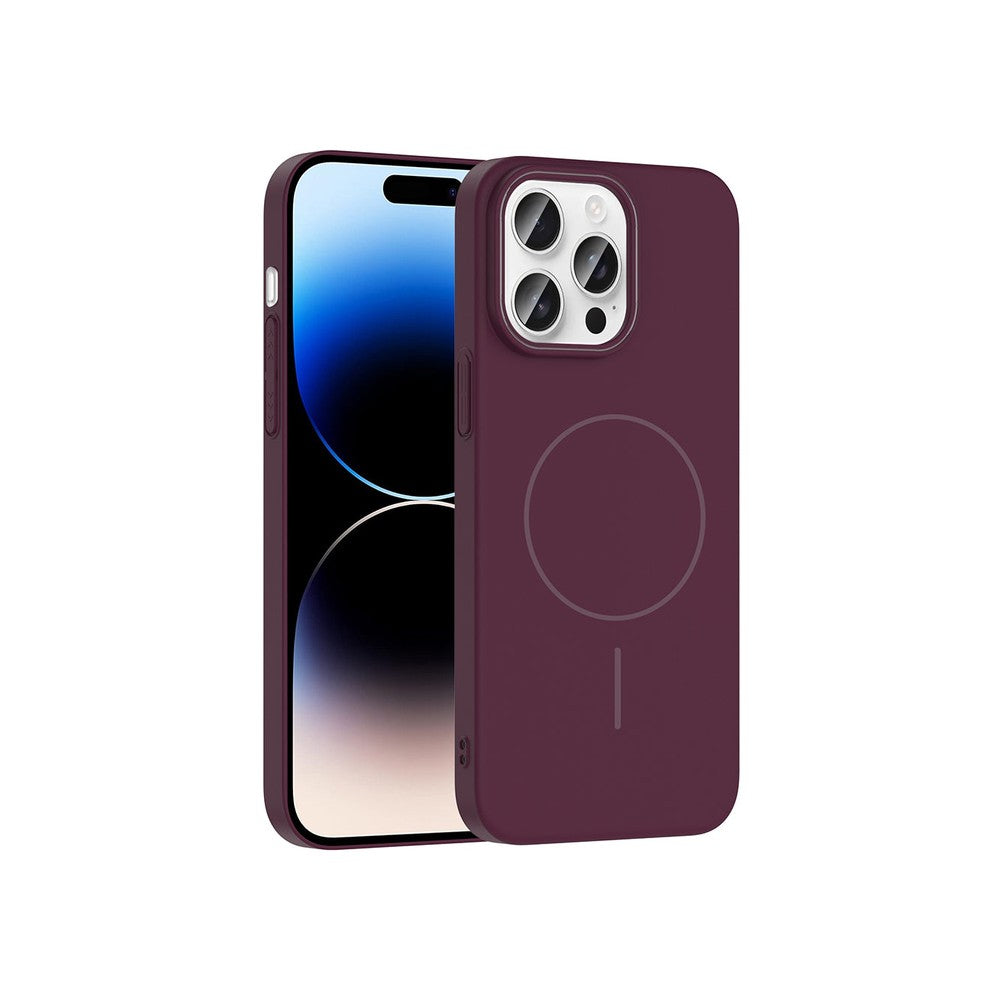iPhone 14 Pro Max Raye Sert Telefon Kılıfı - Mürdüm | bastcase - Ön ve Arka Görünüm