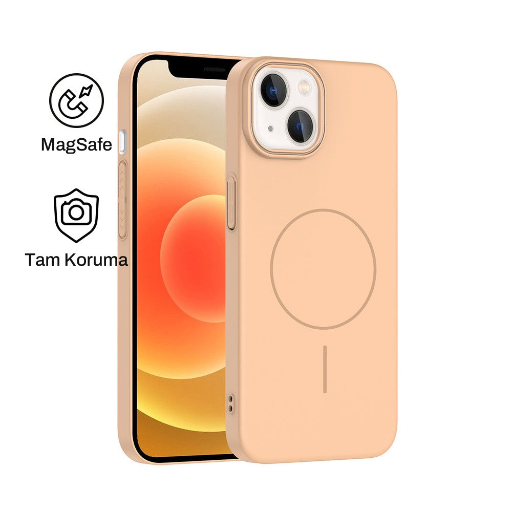 iPhone 14 Raye Sert Telefon Kılıfı - Desert Titanyum | bastcase - Ön ve Arka Görünüm