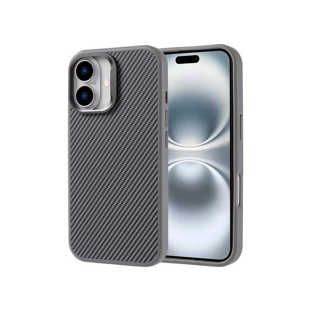 iPhone 15 Carbon Telefon Kılıfı - Heavy Carbon Gümüş | bastcase - Ön Yüzey Görünümü
