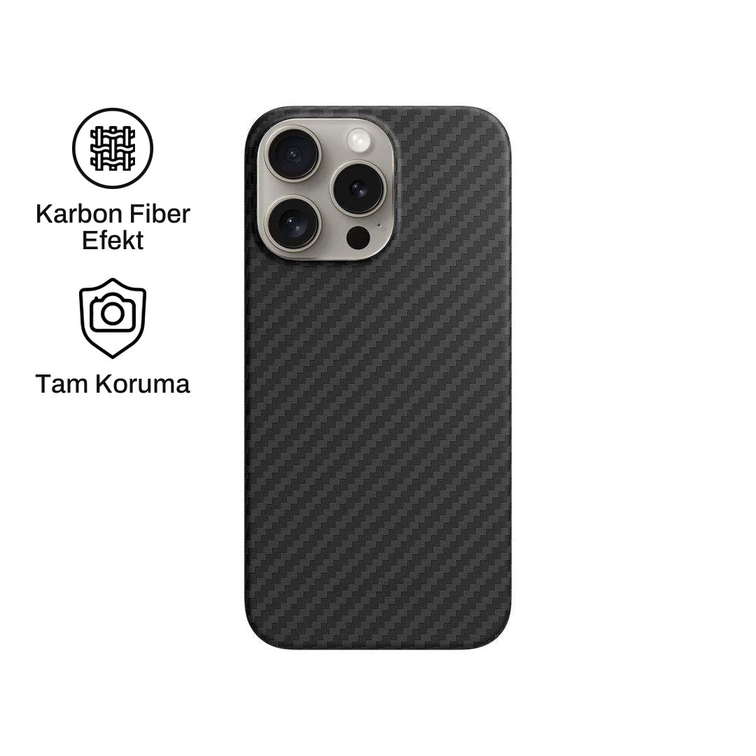 iPhone 15 Pro ile Uyumlu Carbon Telefon Kılıfı | bastcase
