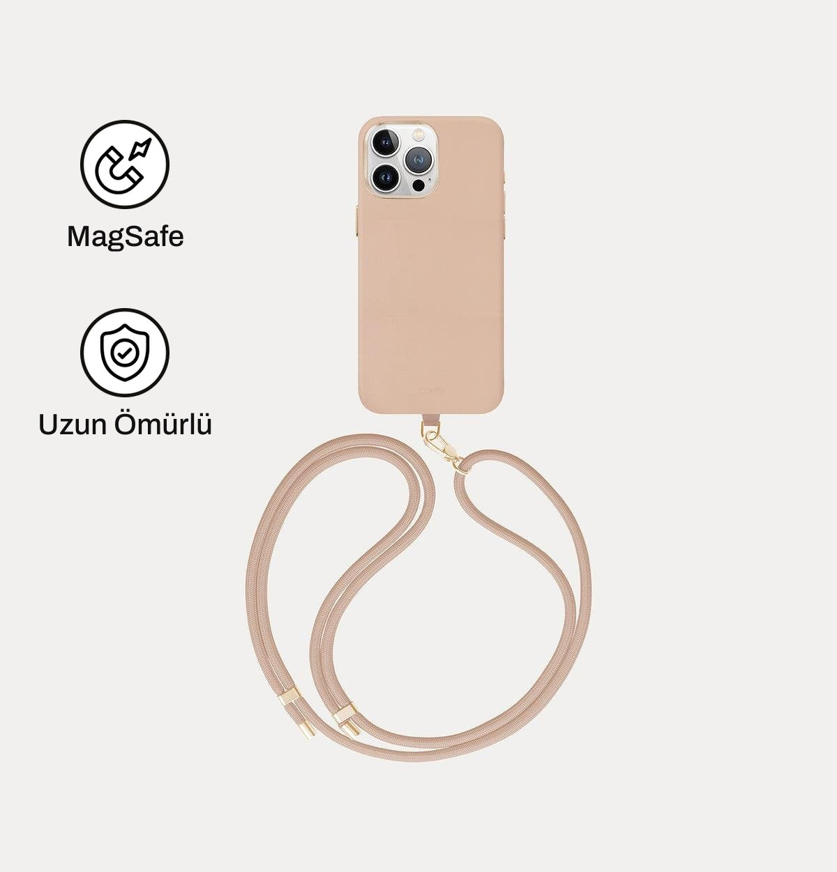 iPhone 15 Pro ile Uyumlu Coehl MagSafe Destekli Askı İpli Muse Telefon Kılıfı | bastcase