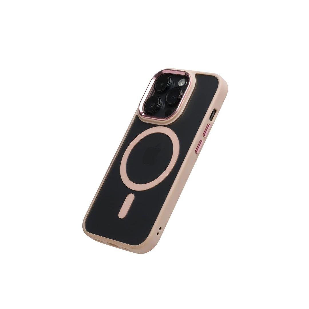 iPhone 15 Pro Max Bold Telefon Kılıfı - Pudra | bastcase - Elde Duruş Açısı