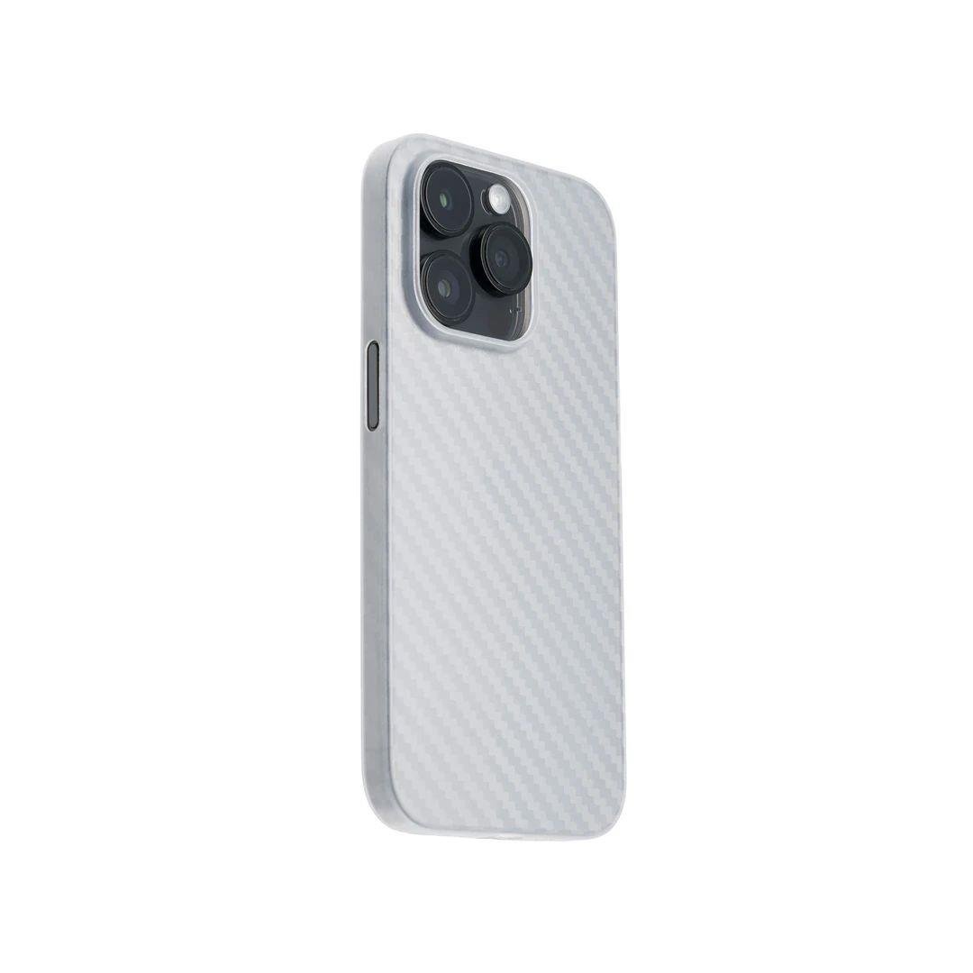 iPhone 15 Pro Max Carbon Telefon Kılıfı - Beyaz | bastcase - Kamera Koruma Alanı