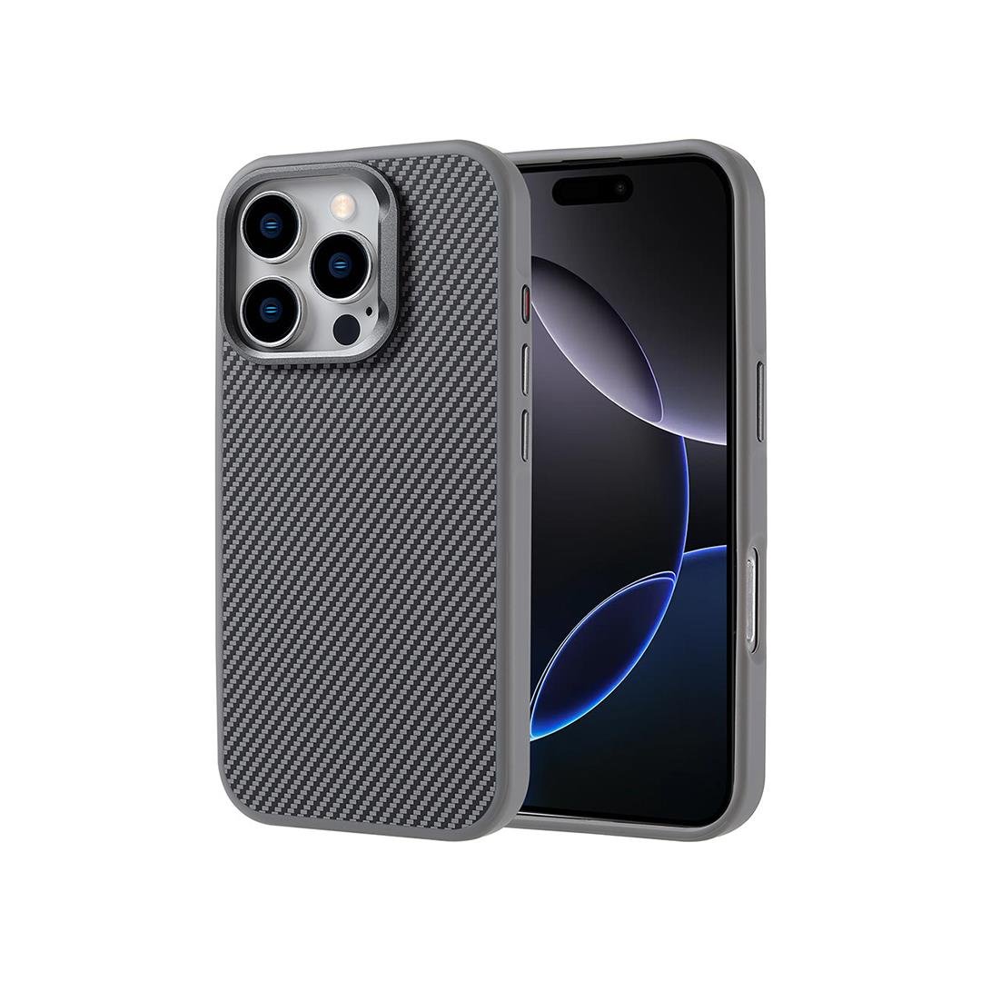 iPhone 15 Pro Max Carbon Telefon Kılıfı - Heavy Carbon Gümüş | bastcase - Yan Profil İnceliği