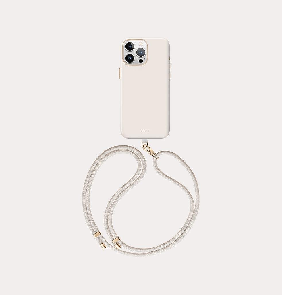 iPhone 15 Pro Max Coehl MagSafe Destekli Askı İpli Creme Telefon Kılıfı - Coehl Krem | bastcase - Ön Yüzey Görünümü