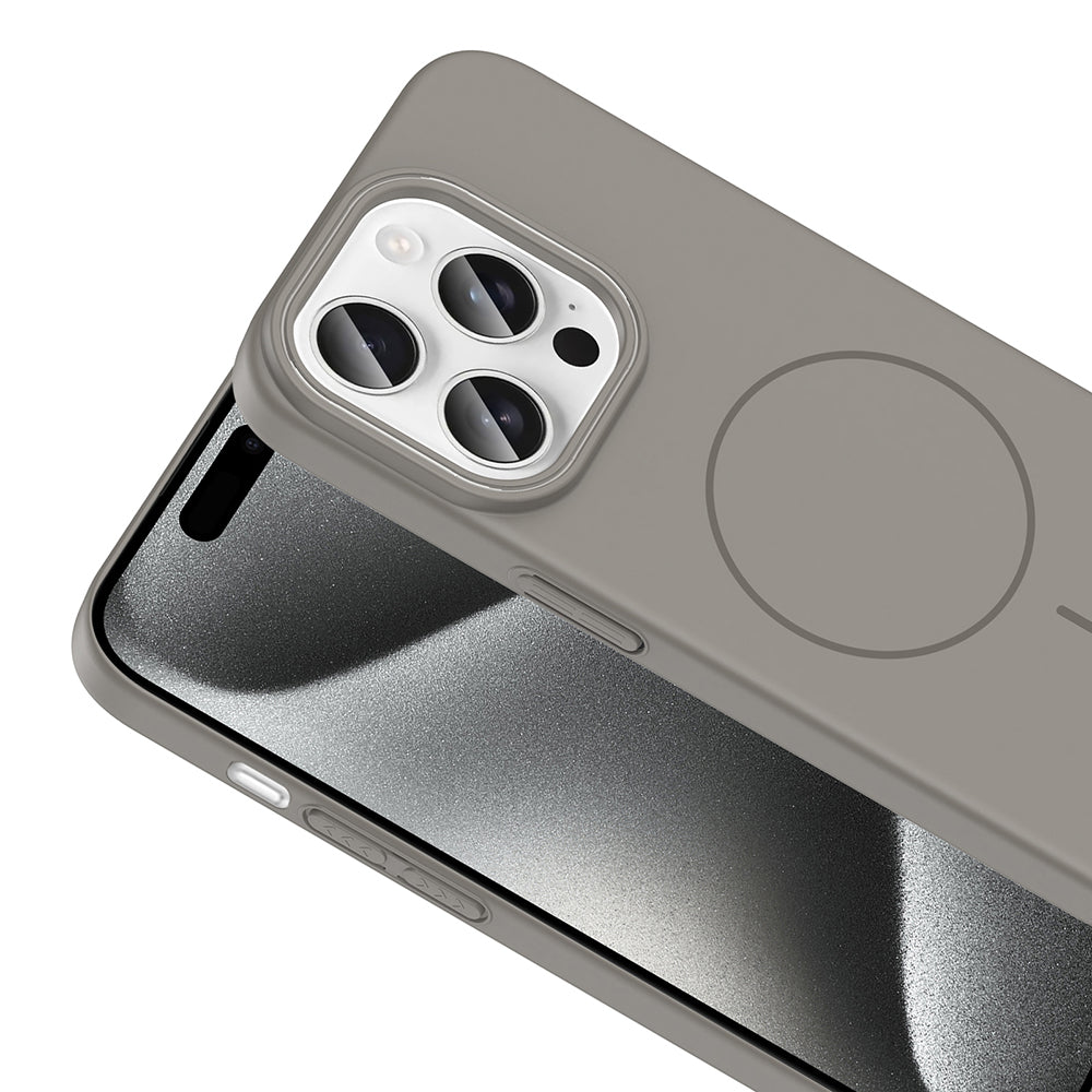 iPhone 15 Pro Max Raye Sert Telefon Kılıfı - Gri | bastcase - Açılı Görünüm