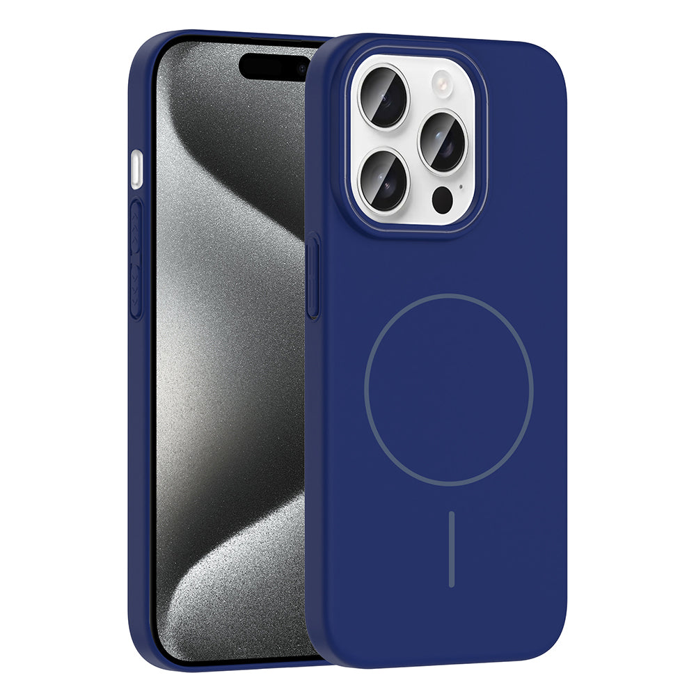 iPhone 15 Pro Max Raye Sert Telefon Kılıfı - Lacivert | bastcase - Ön ve Arka Görünüm