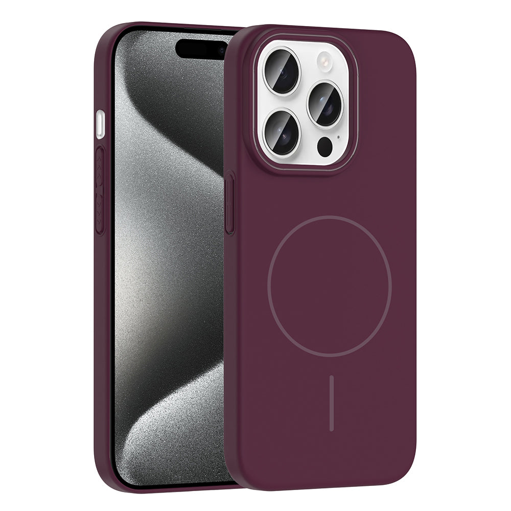 iPhone 15 Pro Max Raye Sert Telefon Kılıfı - Mürdüm | bastcase - Ön ve Arka Görünüm