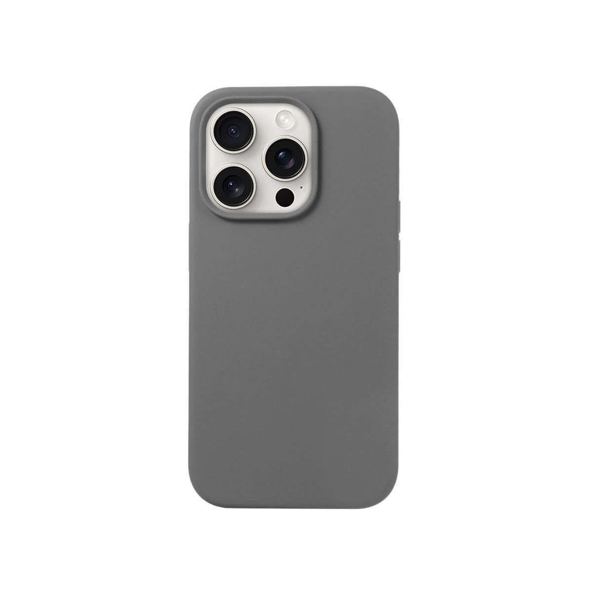 iPhone 15 Pro Max Silikon Lansman Telefon Kılıfı - Antrasit | bastcase - Arka Yüzey Detayı