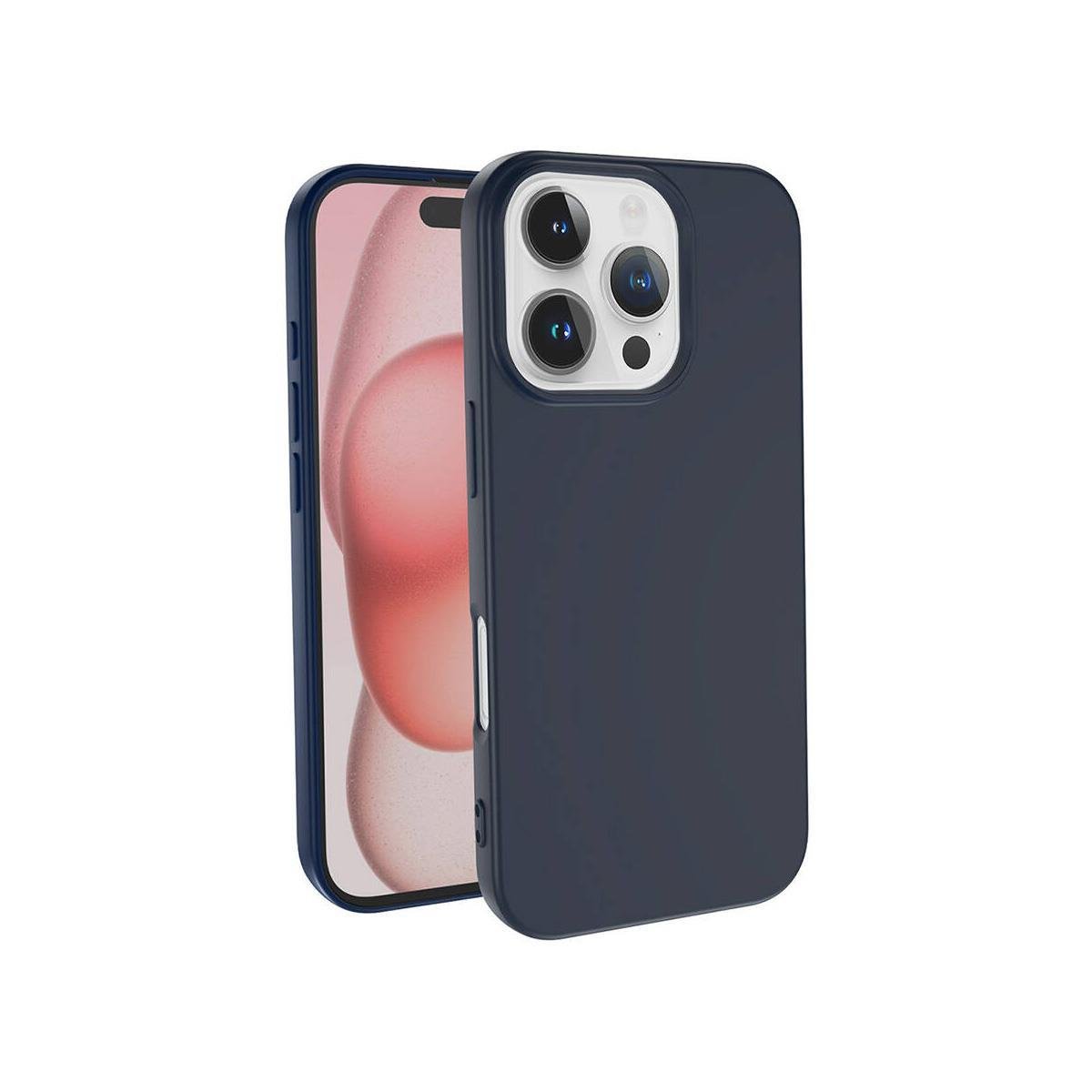 iPhone 15 Pro Max Silikon Lansman Telefon Kılıfı - Lacivert | bastcase - Arka Yüzey Detayı