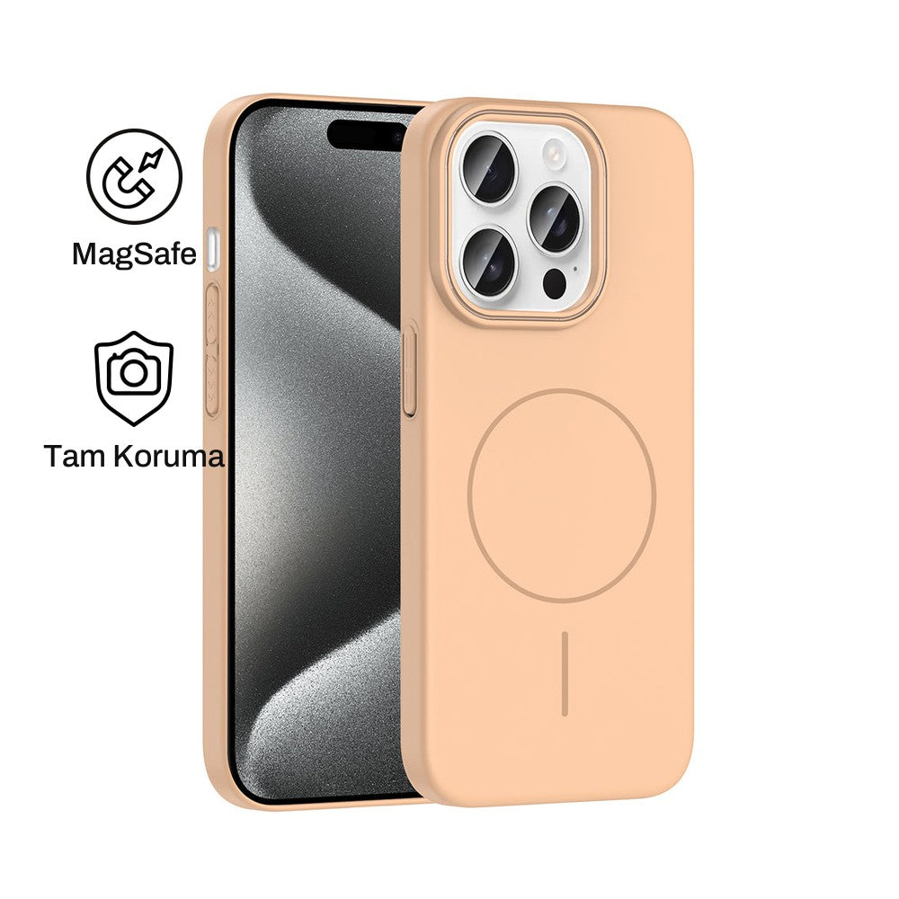 iPhone 15 Pro Raye Sert Telefon Kılıfı - Desert Titanyum | bastcase - Ön ve Arka Görünüm
