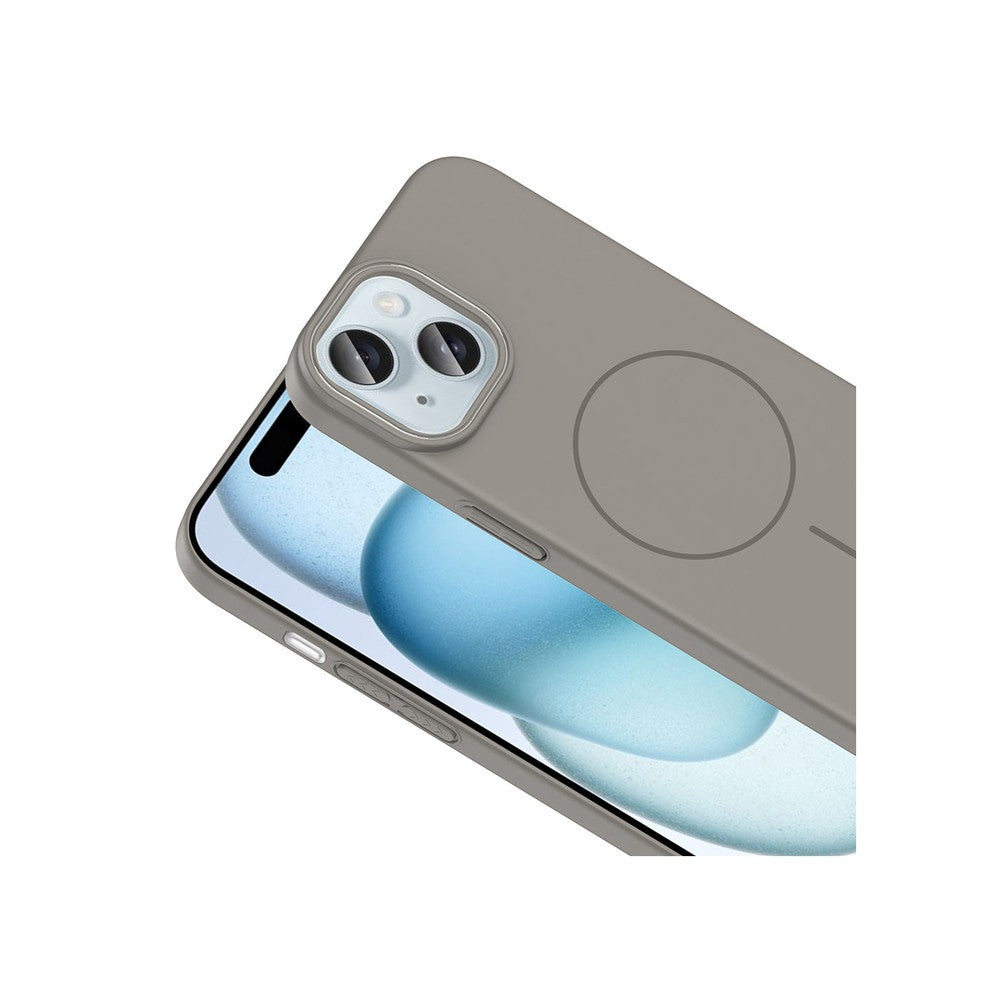 iPhone 15 Raye Sert Telefon Kılıfı - Gri | bastcase - Açılı Görünüm